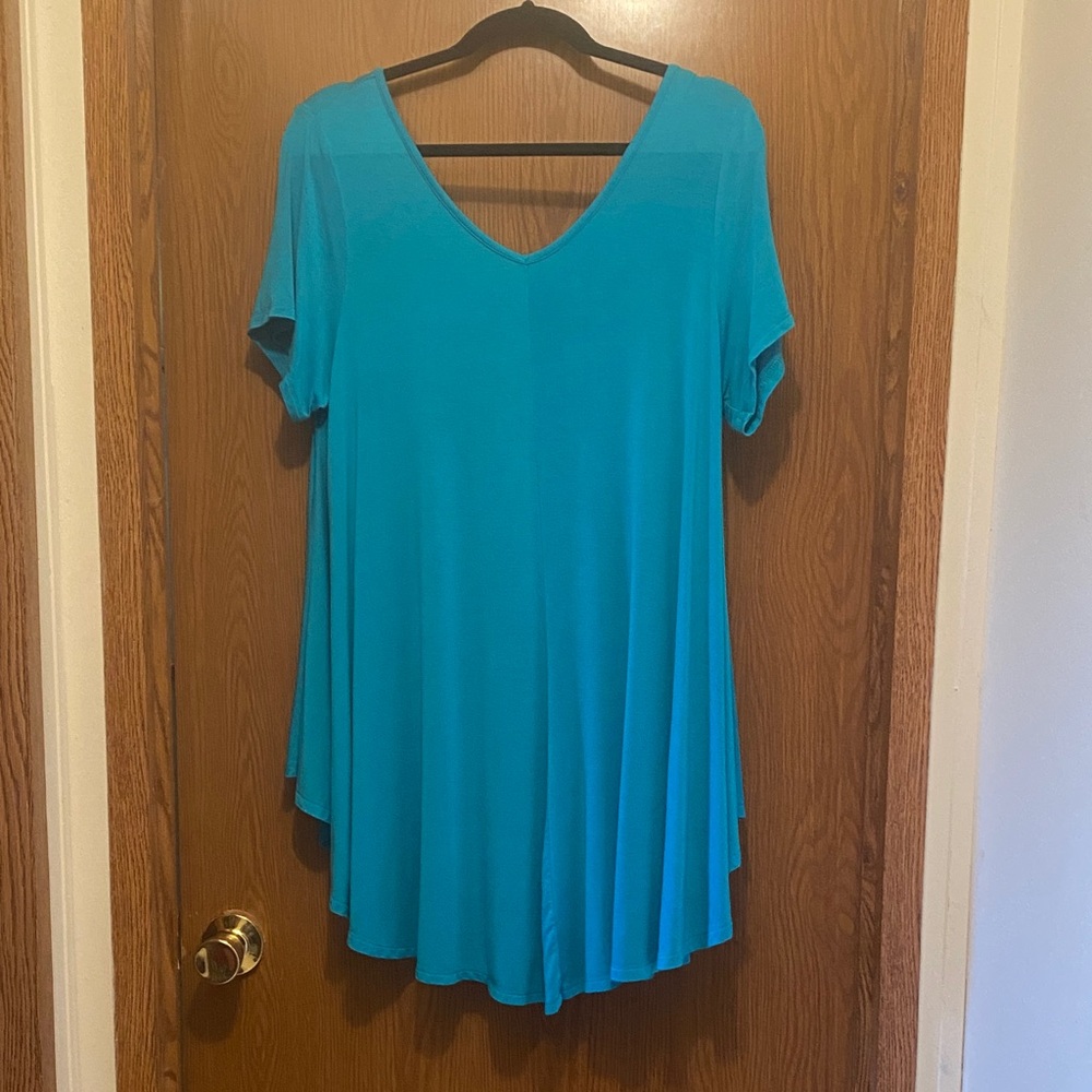 Roaman's Teal V-Neck Tunic